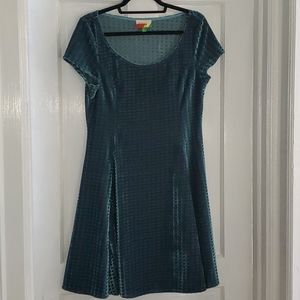 Velvet window pane skater dress